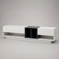 Modern White and Black Storage Console, 70.9 x 15.7 x 17.7 in